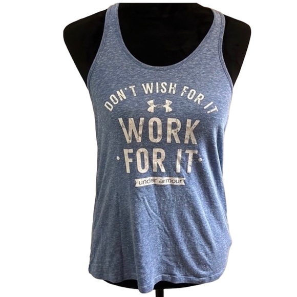 Under Armour Tops - Under Armour Ladies Heather Blue Semi Fitted Tank. Size M. Slim Fit